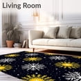 thumbnail image 2 of ODIKA 5'x7' Machine Washable Non-Slip Area Rug, Starlight Constellation Noel Duo with Celestial Holiday Motifs High Traffic Rug, Black, 733359, 2 of 7