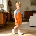 thumbnail image 5 of Angala Toddler Boys Shorts Solid Overalls Shorts Summer Kawaii Fashion Comfortable Party Dailywear Kids Shorts Size 8-9 Years Orange, 5 of 6