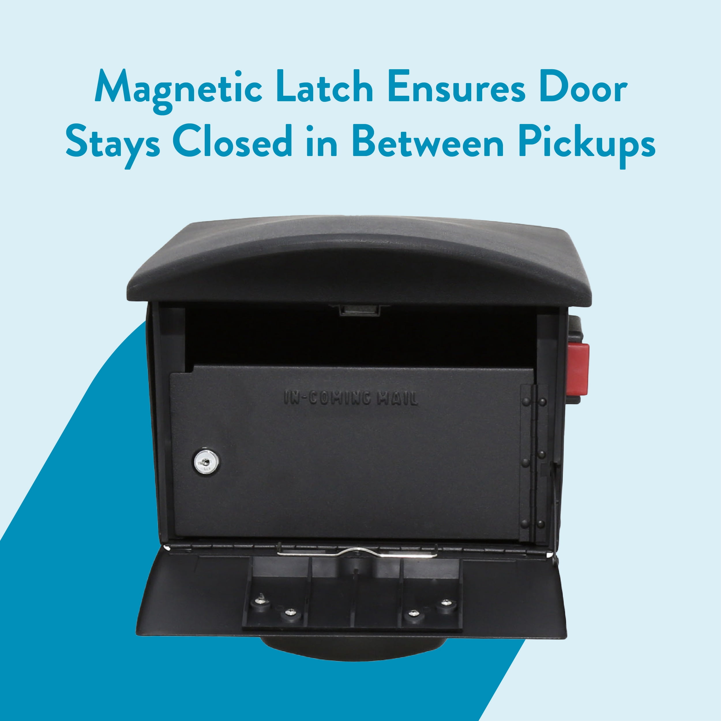 Architectural Mailboxes Mailsafe Locking, Plastic, Large, Post-Mount Mailbox in Black