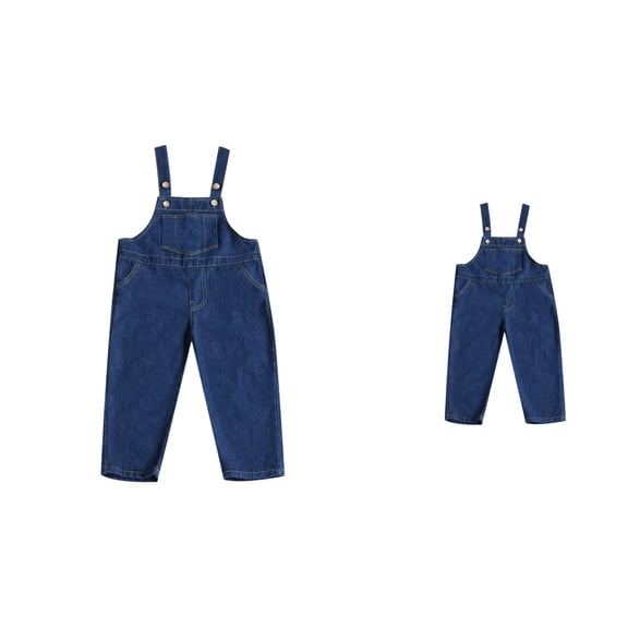 Adjustable Denim Overalls for Kids – Soft Comfortable Jumpsuit with Pockets, Easy-Fasten Straps, Durable Casual Romper for Toddlers Boys & Girls Daily Playwear