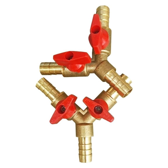 CSYANXING 3 Way Ball Valve For Fuel Oil Lines 38 Inch Barb 10mm Hose ID Brass Material Independent Switches Shut off Function