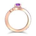 thumbnail image 4 of 2.50 Carat Shiny Round Cut Amethyst Gemstone Bridal Ring for Ladies 18K Rose Gold Size 4.5 by Diamond-Capitals, 4 of 8