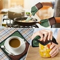 thumbnail image 4 of Green and Brown Football Stitch Pattern Kitchen Oven Mitt and Pot Holder Sets 2 Pcs for Baking, Cooking and Grilling, Heat Resistant Up To 392 °F, 4 of 7