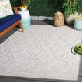 thumbnail image 2 of SAFAVIEH Courtyard Wyatt Geometric Indoor/Outdoor Area Rug, Ivory/Light Grey, 4' x 5'7", 2 of 12