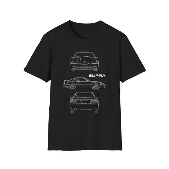 1986 Supra T-Shirt | MK3 JDM Line Art Tee Front Side Rear View A70
