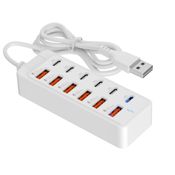 12 In 1 USB And Type C Charging Splitter Electrical Socket For Phones Tablets Power Outlet Adapter Docking Stations