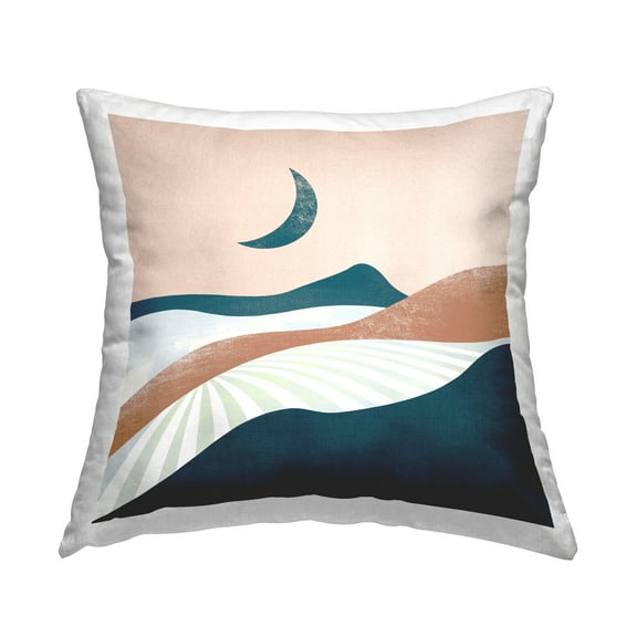 Stupell Industries Abstract Desert Moon Landscape Square Decorative Printed Throw Pillow, 18 x 18