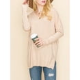 thumbnail image 3 of Doublju Women's Long Sleeve V-Neck Loose Fit Knit Sweater with Plus Size, 3 of 4