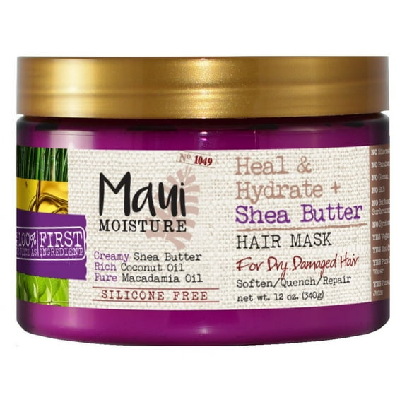 Maui Moisture Shea Butter Hair Mask 12oz Jar (Heal/Hydrate) (Pack of 3)
