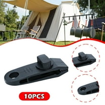 koolsoo 10x Tarp Clips Heavy Duty Tent Clamps Lightweight Versatile Reusable Lock Grip Awning Fixed Clips for Boat Tarps Truck Covers Black