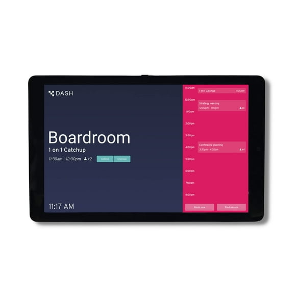 PoE Texas 8" Touchscreen Meeting Room Scheduler Tablet (No Subscription Required) - Plug & Play PoE Office Conference Room Scheduler - Digital Display Syncs with Business Calendar