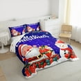 thumbnail image 4 of Manfei Xmas Christmas Gift Queen Comforter Set,Lovely Snnta Claus Bedding Sets,Purple Red White Bedding Comforter Set For Boy Kids,Microfiber Bedroom Decor Reversible,3-Piece, 4 of 9