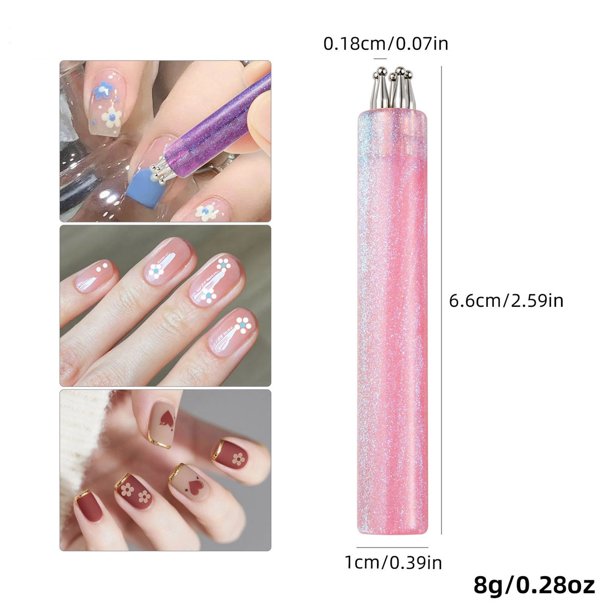 Bolígrafo de 5 pétalos para decoración de uñas: herramienta DIY para uñas con flores.
