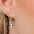 thumbnail image 3 of Gem Stone King 14K Yellow Gold Swiss Blue Topaz Earrings for Women | 1.10 Cttw | Gemstone November Birthstone | Heart Shape 5MM, 3 of 6