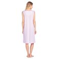 thumbnail image 2 of Casual Nights Women's Embroidered Cotton Knit Sleeveless Nightgown - Lilac - Medium, 2 of 5