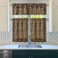 thumbnail image 3 of Leopard Print Kitchen Curtains 36 Inch Short - 3 Panel Set, Modern Cheetah Spot Design, Rod Pocket Animal Print Curtains 100% Polyester, Fashion Tropical Pattern for Living Room, Bedroom, Easy Wash, 3 of 4