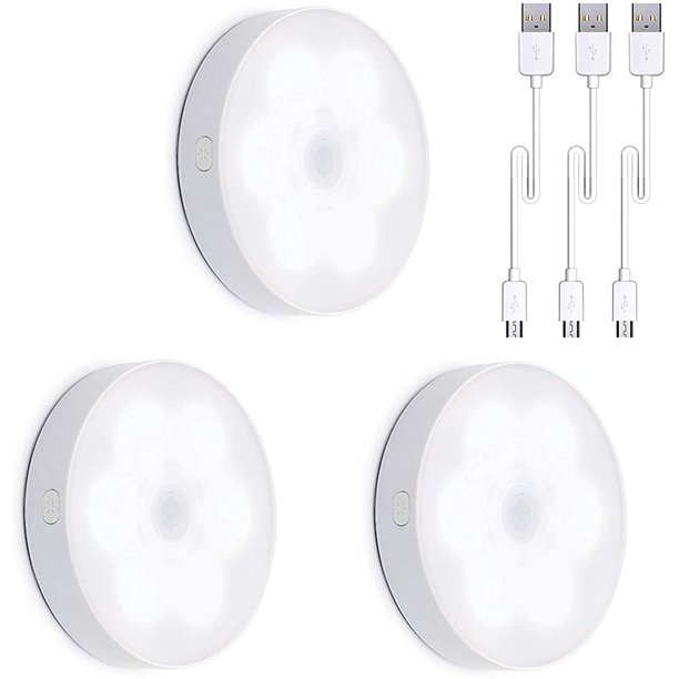 WNIM Motion Sensor Rechargeable LED Light StickOn Motion Activated Dimmable White Light LED