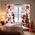thumbnail image 5 of ZENVIVE 2 Panels Christmas Window Curtains, Semi-transparent Fabric Curtains with Santa & Snowmen Patterns, Living Room Bedroom Farmhouse Bathroom Home Decor, 59x23.6 In, 5 of 6