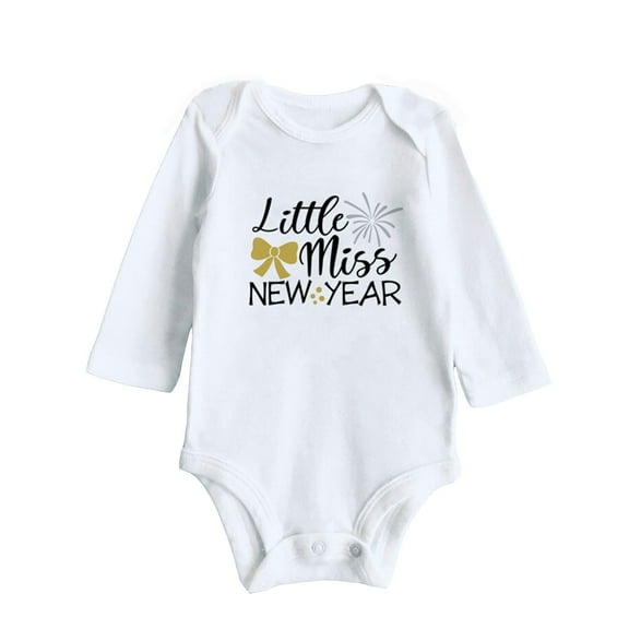 XDZJLR My First Christmas Baby Boy Outfit My First New Year Clothes New Year Letter Print Jumpsuit Set Rompers White 9-12 Months