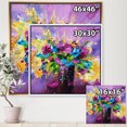 thumbnail image 4 of Designart Bright Bouquet Of Spring Flowers On Purple Background FLOAT FRAME WALL ART, 4 of 4