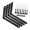 thumbnail image 4 of 4x juegos de soportes de esquina, soportes para estante de pared, Hardware engrosado, soportes para estante, soportes para cajón, dormitorio, cuarto Negro, 4 of 9