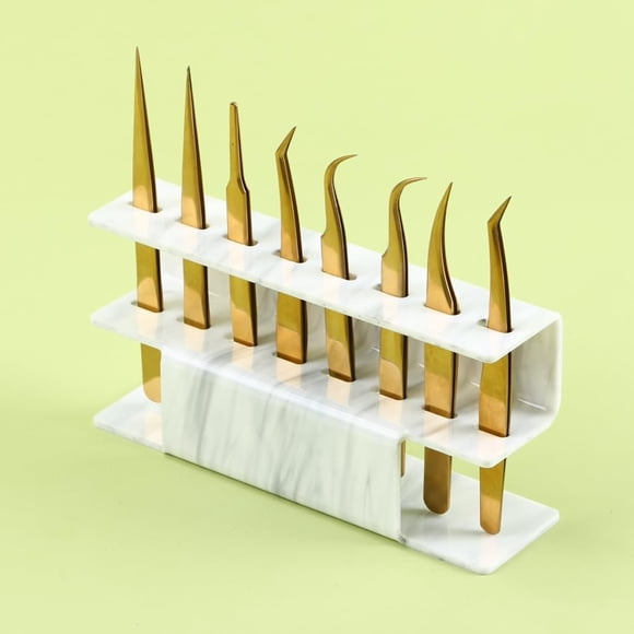 LIXIMMAZN Soporte para pinzas de acrílico, 8 agujeros, soporte para pinzas, organizador de exhibición para suministros de extensión de pestañas, accesorios, herramientas de belleza de injerto (8 aguje