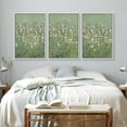 thumbnail image 3 of PixonSign Framed Canvas Print Wall Art Set Emerald Green Monet White Flower Field Nature Wilderness Illustrations Modern Art Decorative Floral Botanical Minimal Calm for Bedroom - 24"x36"x3 White, 3 of 5