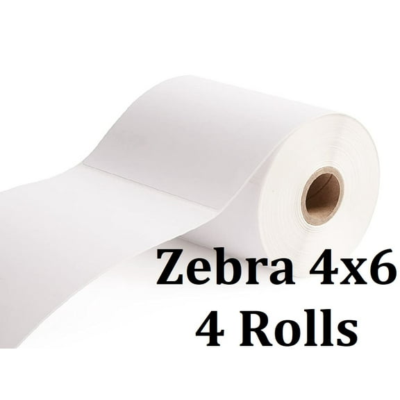 Zebra 4"x6" Direct Thermal Shipping Labels (250 per roll)- 4 QTY Fast Shipping!