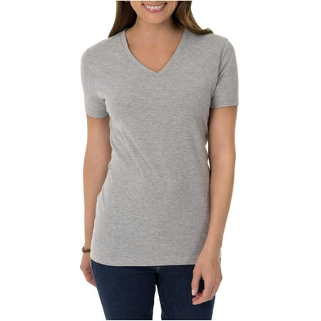 - Time and Tru Women's Essential Short Sleeve V-Neck T-Shirt