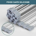 thumbnail image 4 of Zulay Kitchen Silicone Coated Stainless Steel Over Sink Roll-up Dish Drying Rack (17” x 13”, Gray), 4 of 6