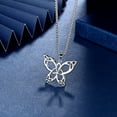 thumbnail image 4 of Jewmon Celtic Knot Butterfly Necklace White Gold Plated Irish Trinity Knot Butterfly Jewelry Gift for Women, 4 of 8