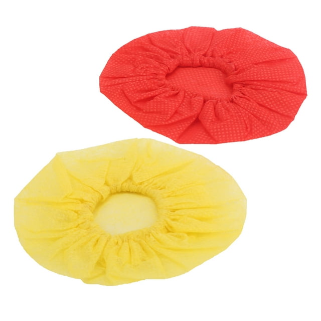 Microphone Cover, Non Woven 120Pcs Easy Replacement Breathable Mike Dust For Recording Studios Red And Yellow