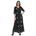 thumbnail image 1 of Moomaya Ensemble Kurta à Col en V Imprimé et Pantalon Palazzo Tenue Ethnique Robe pour Femmes, 1 of 1