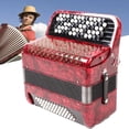 thumbnail image 1 of 62 Keys Accordion, ABS Plastic Shell Kids Accordion Instrument With Straps For Stage Performance, 1 of 8