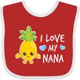thumbnail image 3 of Inktastic I Love My Nana with Pineapple Boys Baby Bib, 3 of 4