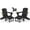 Black, variant on KINGYES Folding Adjustable Adirondack Chair with Retractable Ottoman, HDPE Reclining Adirondack Chair with Cup Holde, Brown