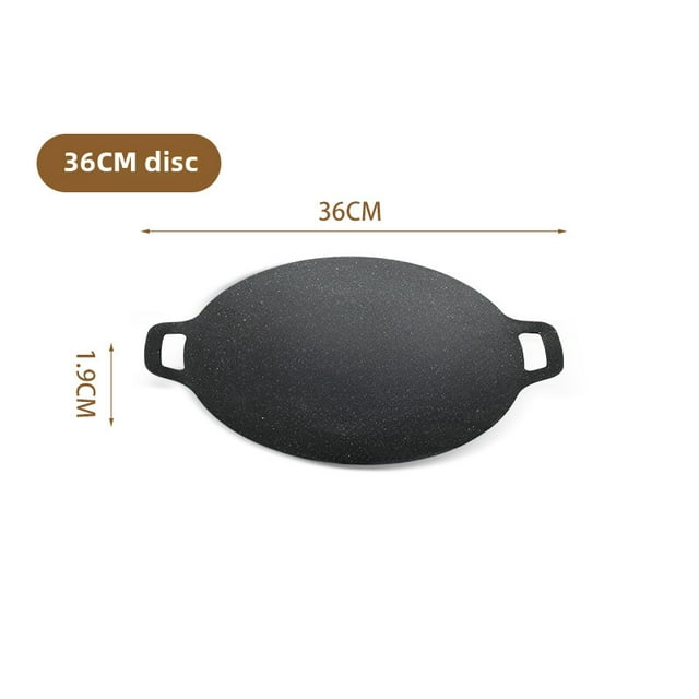 Japanese-Style Smokeless Non-Stick Iron Grilling Pan - 36cm Electric BBQ Plate for Indoor/Outdoor Use, Versatile Sizes Available, Durable Hot Pot for Meat & Vegetables, Easy to Clean