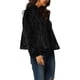 thumbnail image 4 of Abrigo de piel sintética recortado para mujer, chaqueta de invierno de moda, con frente abierto, solapa de muesca, manga larga, abrigo esponjoso XL negro, 4 of 7
