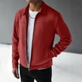 thumbnail image 5 of Kukoosong Men's Lapel Collar Suede Jacket, Long Sleeve Full Zip Lightweight Casual Bomber Coat with Side Pockets, Fall Winter Solid Color Slim Fit Business Daily Outerwear, 5 of 7