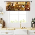 thumbnail image 4 of Coffee Vintage Kitchen Curtain Valance 54W x 18H Rod Pocket Farmhouse Rustic Cafe Window Treatment for Living Room Bedroom Bathroom, 4 of 6