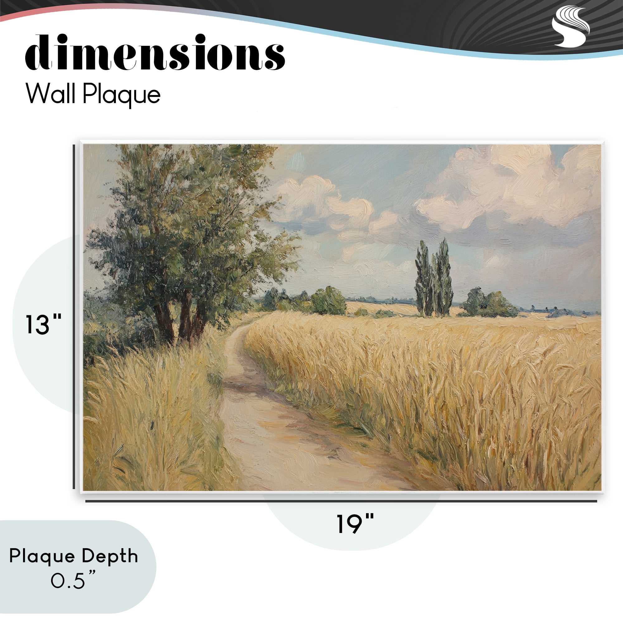 Stupell Industries Quiet Path Through Wheat Wall Plaque Art, design by Petal Prints Design