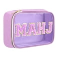 thumbnail image 2 of Mahjong Tile Bag,Empty Mahjong Bag,Large Capacity PVC Clear Mahjong Case,Mahjong Rack Bag,Tile Storage Bag,Tile Holder Rack Bag,Travel Organizer for Makeup & Toiletry Bag(Purple), 2 of 9