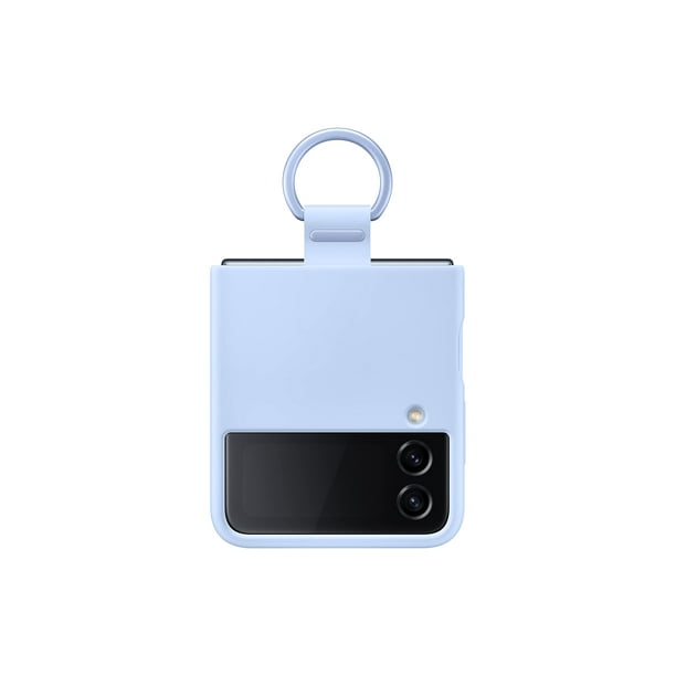 Funda para teléfono Samsung Galaxy Z Flip4 de silicona con anillo azul