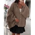 thumbnail image 3 of Suéter PRETTYGARDEN Camel con Botones y Mangas Farol XL, 3 of 8