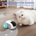 thumbnail image 4 of Risehigh Interactive Cat Toys for Indoor Cats 2-Speed Automatic Moving Remote Control Smart Cat Rechargeable Toy with Feathers, Blue, 4 of 8