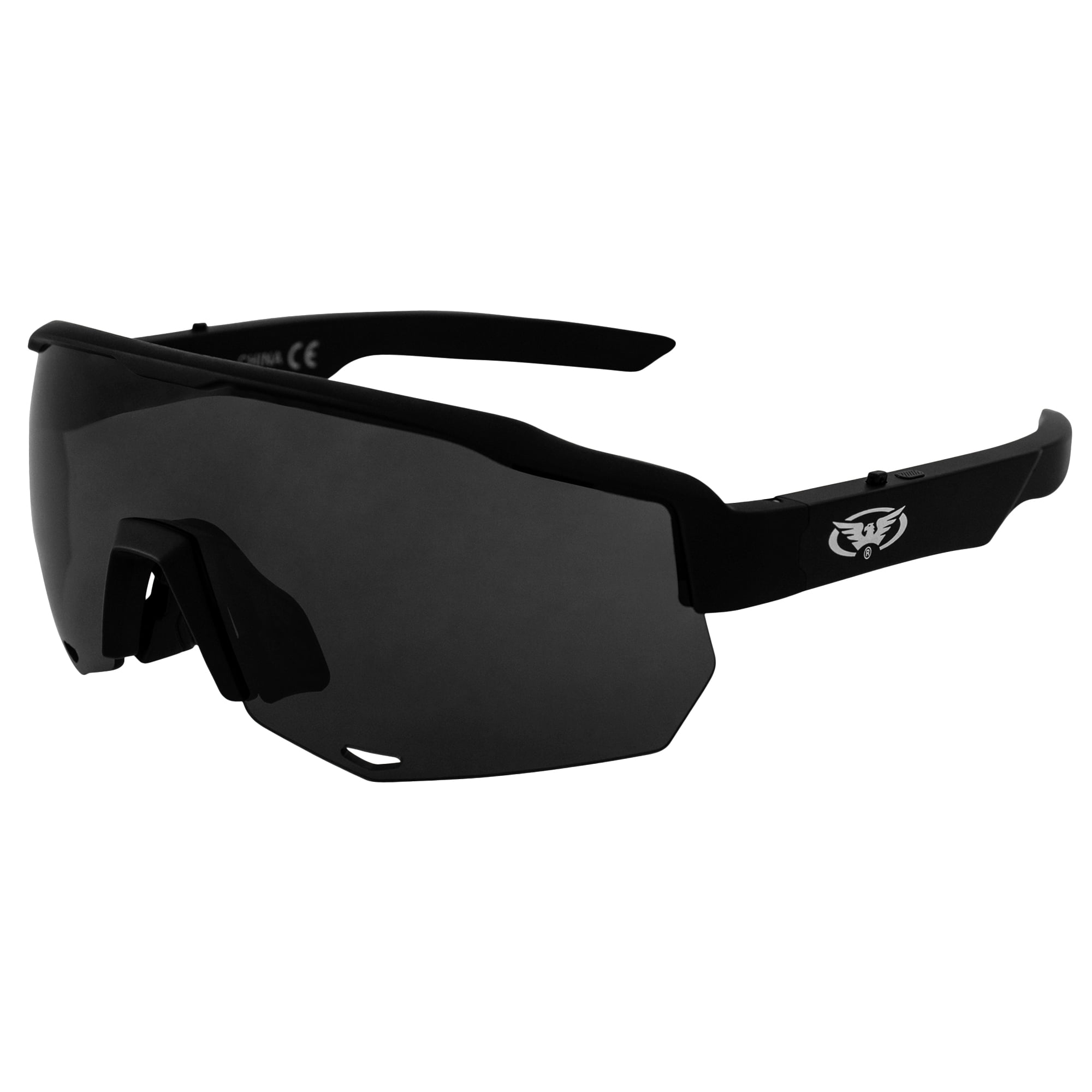 Global Vision Jam 1, Smart Bluetooth Safety Glasses Wireless Headphone Sunglasses Smoke Lens for Men and Women, ANSI Z87.1 UV400 W/ Hard Case