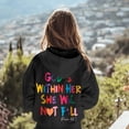 thumbnail image 5 of Telankuip God Is Within Her She Will Not Fall Hoodies for Girls Jesus Faith Bible Verse Preppy Crewneck Pullover Tops Oversized Inspirational Long Sleeve Cozy Kids Sweatshirts 2-Black 140, 5 of 7