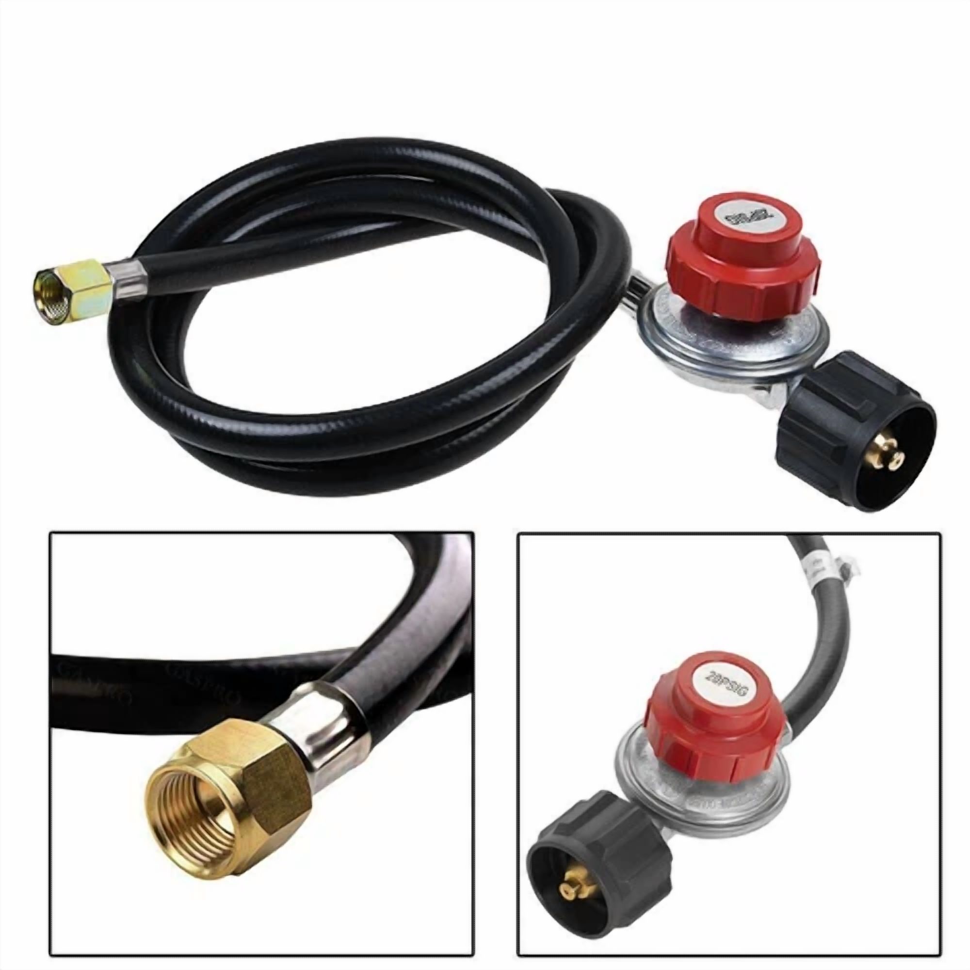JIAN YA NA Outdoor Propane Burner, Portable Single-Burner Camping Stove LPG Gas Cooker with High Pressure Regulator Hose for Outdoor Cooking BBQ, Black