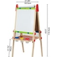 thumbnail image 2 of E1010 Magnetic All in 1 Kids Height Adjustable Drawing Dry-Erase Chalkboard Wooden Artist Easel with 3 Paint Pots and Refillable Paper Roll, 2 of 7