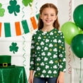 thumbnail image 3 of Tauxra Chandail de la Saint-Patrick pour Adultes, T-Shirt à Manches 3/4 Imprimé Col Rond, T-Shirt Graphique Trèfle Décontracté à Manches Longues pour Activités Festives, 3 of 6